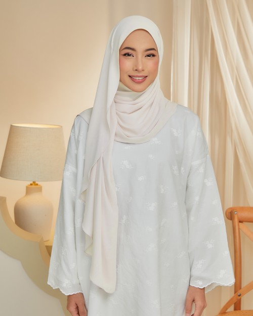 Hari Shawl - White Peach