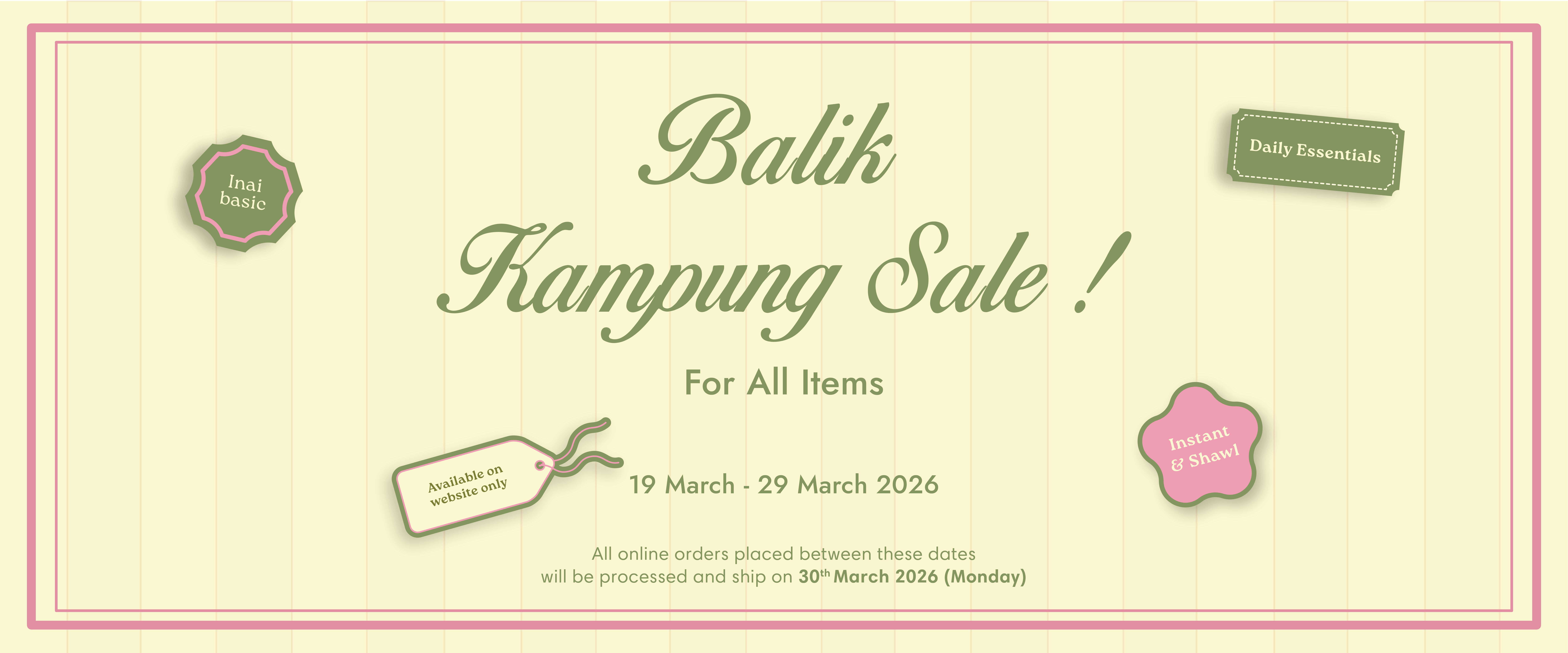 Balik Kampung Sale !